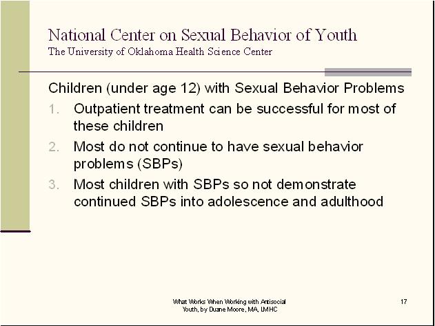 Sexual Behavior Conduct Disorder CEUs